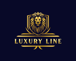 Luxury Lion Shield logo design