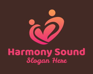 Romantic Heart Couple  Logo