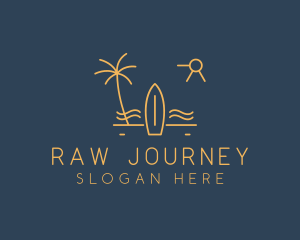 Minimalist Surfboard Island logo