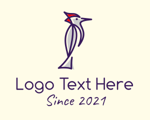 Wild Woodpecker Bird logo