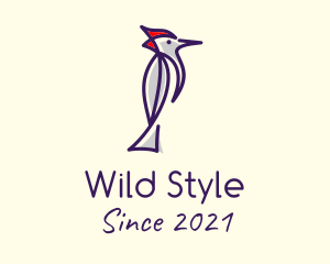 Wild Woodpecker Bird logo design