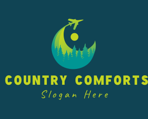 Countryside Forest Airplane Travel logo