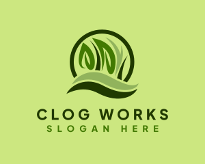 Grass Leaf Landscape logo design