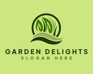 Grass Leaf Landscape logo design