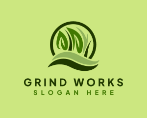 Grass Leaf Landscape logo design