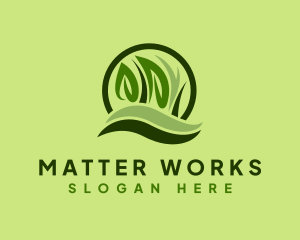 Grass Leaf Landscape logo design