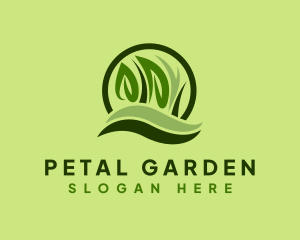 Grass Leaf Landscape logo design