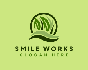 Grass Leaf Landscape logo design