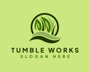 Grass Leaf Landscape logo design