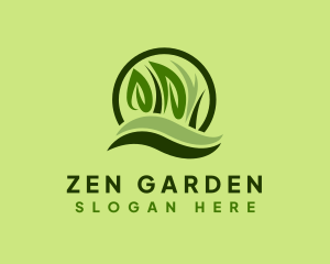 Grass Leaf Landscape logo design