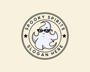 Sunglass Spooky Ghost logo design