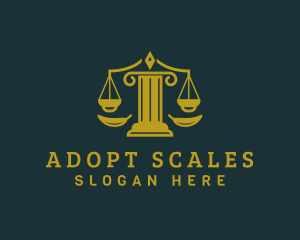 Greek Column Justice Scales logo design