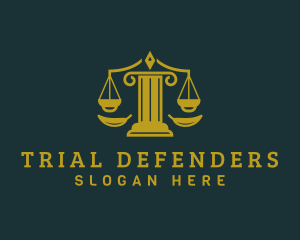 Greek Column Justice Scales logo