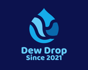 Blue Water Droplet logo design