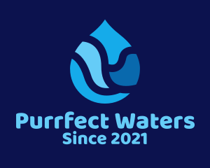 Blue Water Droplet logo design