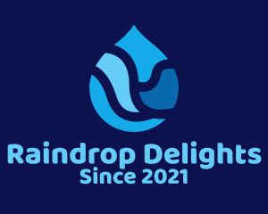 Blue Water Droplet logo design