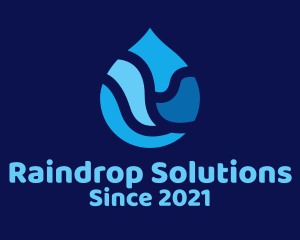 Blue Water Droplet logo design