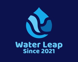 Blue Water Droplet logo design