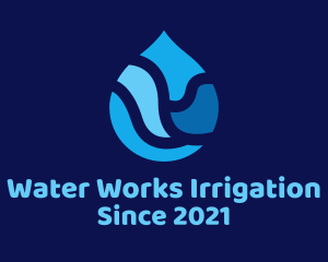 Blue Water Droplet logo design