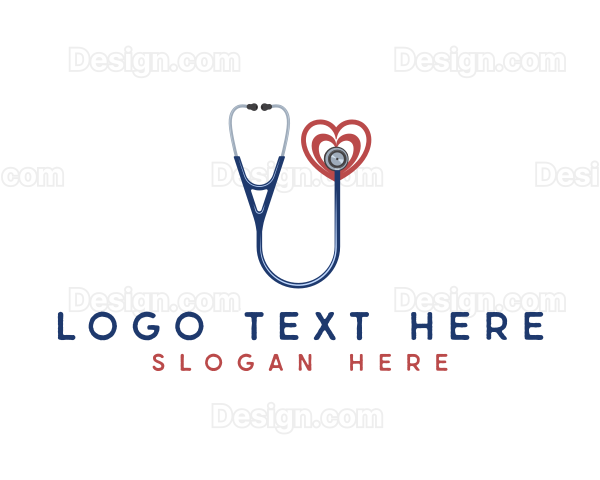 Cardiologist Health Stethoscope Logo