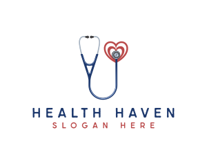 Cardiologist Health Stethoscope logo design