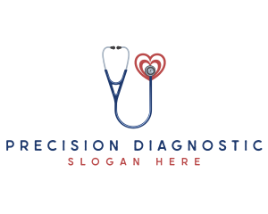 Cardiologist Health Stethoscope logo design