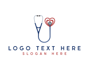 Heart - Heart Health Stethoscope logo design