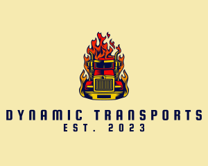 Flaming Cargo Truck logo design