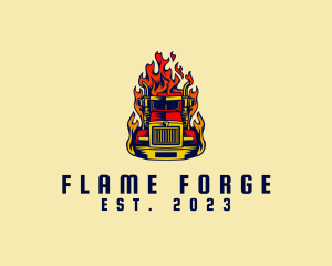 Flaming Cargo Truck logo design