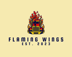 Flaming Cargo Truck logo design