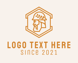 Hexagon Handyman Hard Hat logo