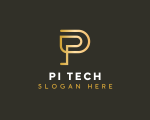 Digital Tech Marketing Letter P logo design