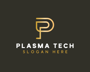 Digital Tech Marketing Letter P logo design