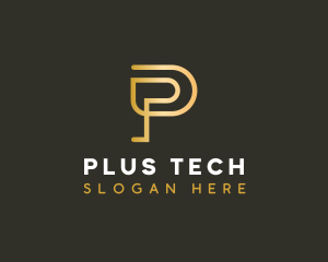 Digital Tech Marketing Letter P logo design