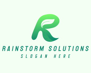 Organic Letter R logo design