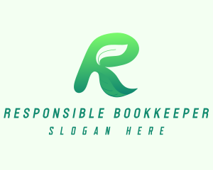 Organic Letter R logo design