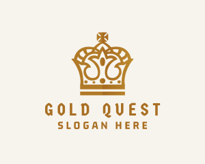 Gold Monarchy Crown logo design