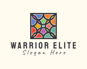 Stained Glass Art Square Logo