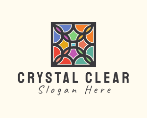 Stained Glass Art Square logo design