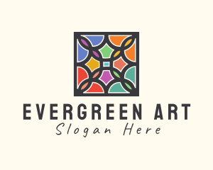 Stained Glass Art Square logo design