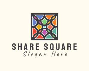 Stained Glass Art Square logo design