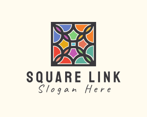 Stained Glass Art Square logo design