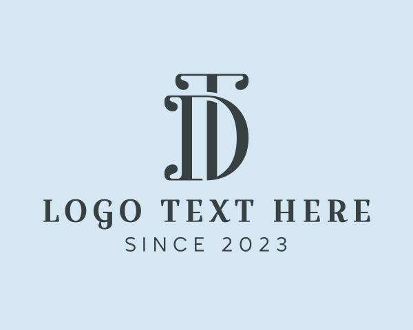 Letter Dt logo example 1