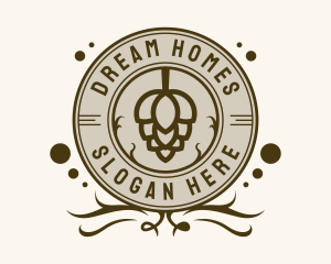 Beer Hops Bar Badge logo