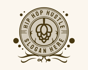 Beer Hops Bar Badge logo design