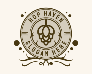 Beer Hops Bar Badge logo design