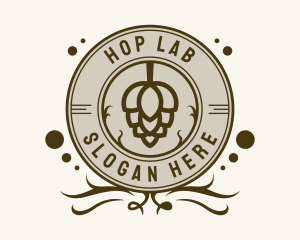 Beer Hops Bar Badge logo