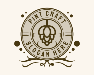Beer Hops Bar Badge logo