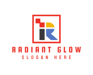 Colorful Square R logo design