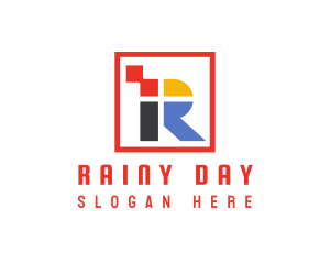 Colorful Square R logo design